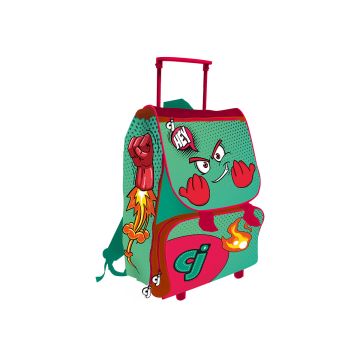 Mochila Trolley Extendible Premium 40 Cm Roja / Verde