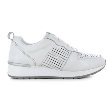 Zapato Deportivo De Mujer De Piel Blanco 