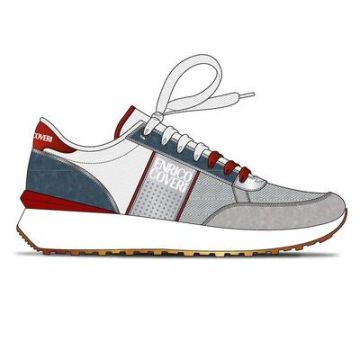 Tenis De Hombre Do-Run Gris Y Azul Con Cordones Y Con Suela En Goma