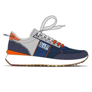 Tenis De Hombre Do-Run Naranja Gris Y Azul Con Cordones