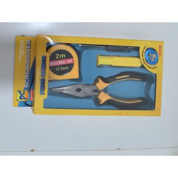 Set De Herramientas (Pinza Fina+Cinta Metrica + Destornillador) M/Sm