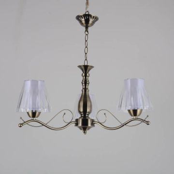 Lampara De Techo Vidrio Y Metal Mod 4058