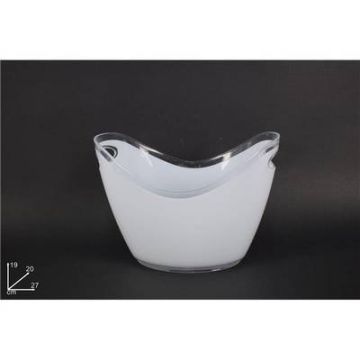 Cubitera Ovalada Porta Hielo En Plastica 27X20Cm Blanco
