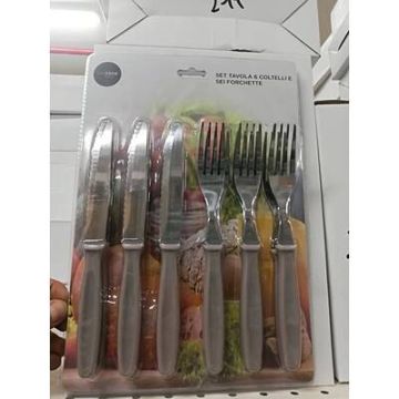 Cuchillos + Tenedores Metal Y Plastica 12 Pz