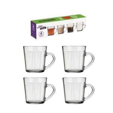 Tazas De Vidrio 4 Pz 270Ml