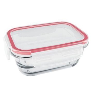 Recipiente Hermetico Rectangular Con Tapa De Plastico 400 Ml