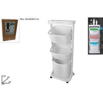 Carretilla Plastica Blanca Con Tres Cestas