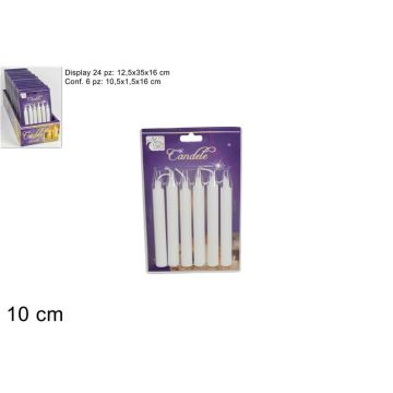 Mini velas 6 unidades blanco