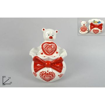 Cofre Ceramica Con Osito 15X14Cm