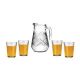  jarra con 4 vasos de vidrio