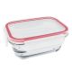 Recipiente hermetico rectangular con tapa de plastico 400 ml
